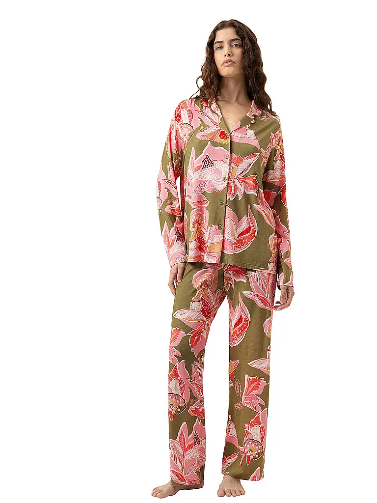 MEY | Pyjama FLOWER WHIRL golden fern | Oliva