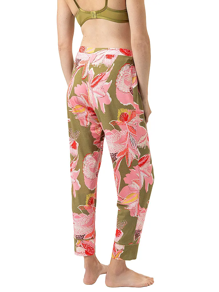 MEY | Pyjamahose 7/8 FLOWER WHIRL golden fern | Oliva