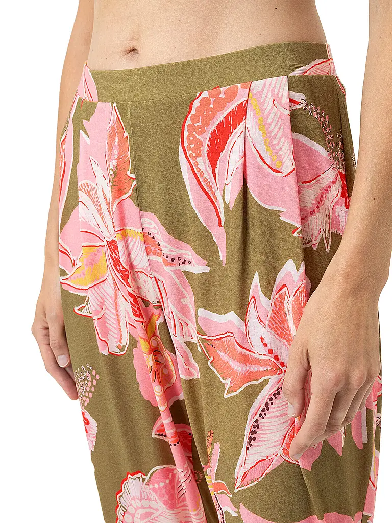 MEY | Pyjamahose 7/8 FLOWER WHIRL golden fern | Oliva