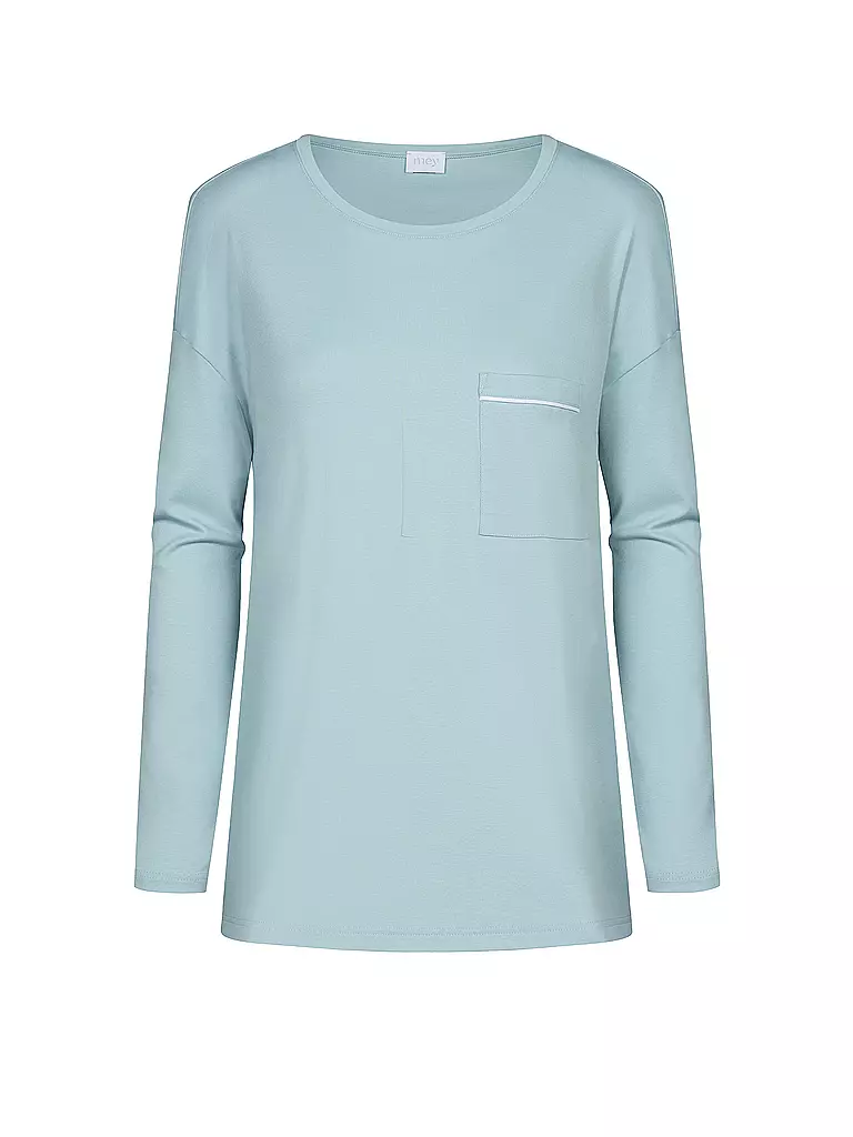 MEY | Pyjamashirt CLASSY NIGHTS waterscape | Blu chiaro