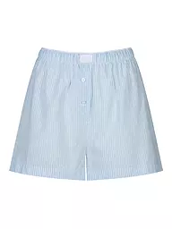 MEY | Pyjamashorts COTTON STRIPES | Blu chiaro