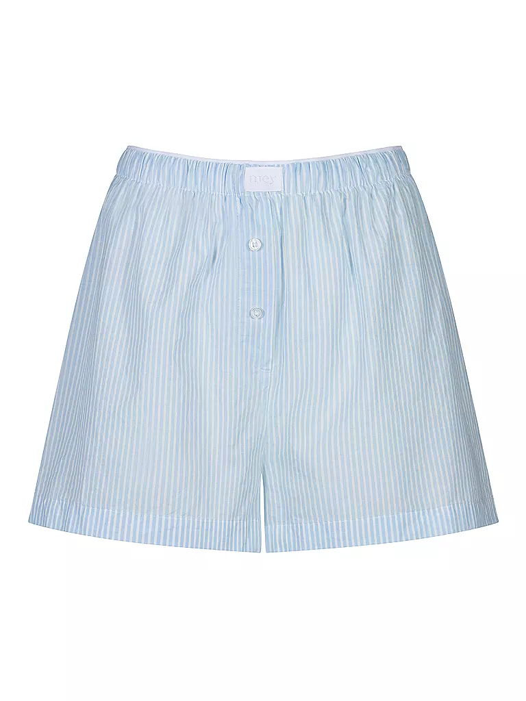 MEY | Pyjamashorts COTTON STRIPES | Blu chiaro