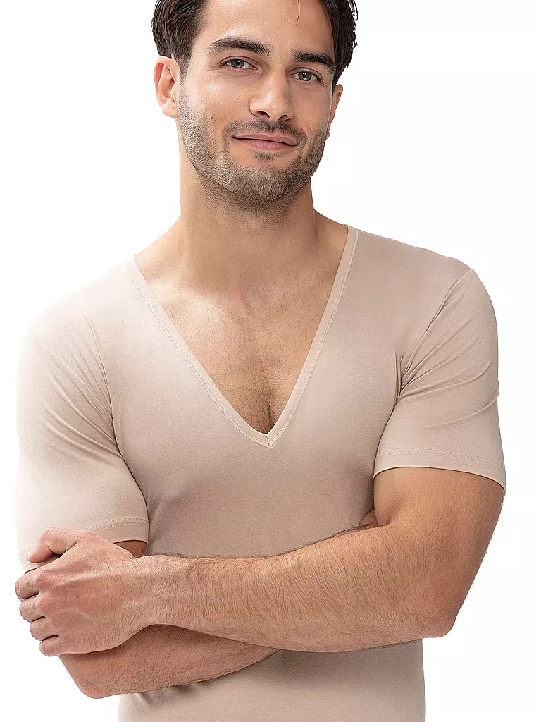 MEY | T-shirt Slim Fit DRY COTTON color carne chiaro | Beige