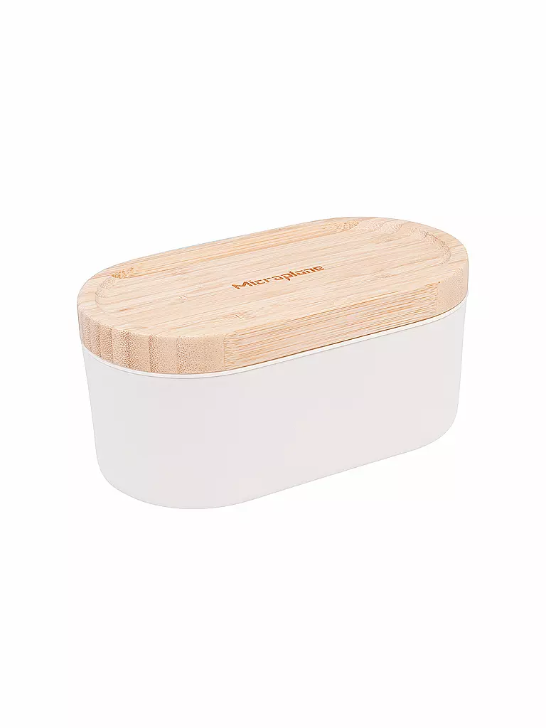 MICROPLANE | Grattugia manuale con contenitore Cashmere / Bamboo | Beige