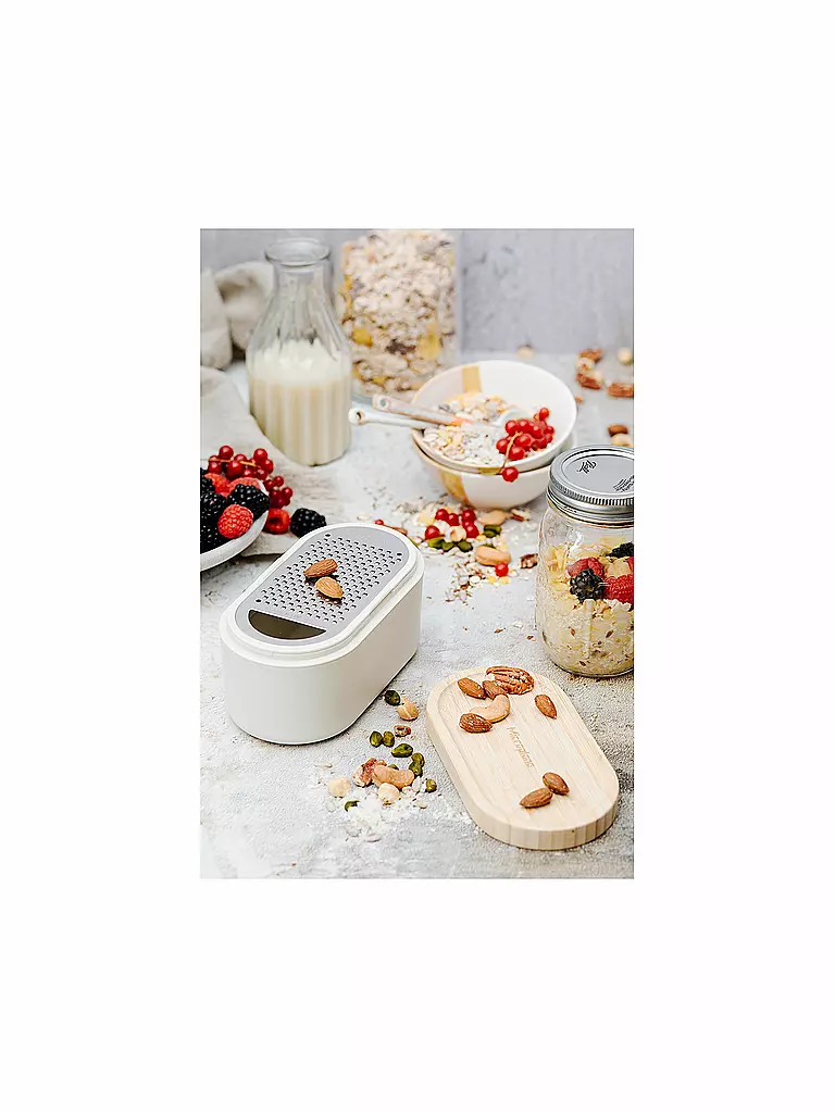 MICROPLANE | Grattugia manuale con contenitore Cashmere / Bamboo | Beige