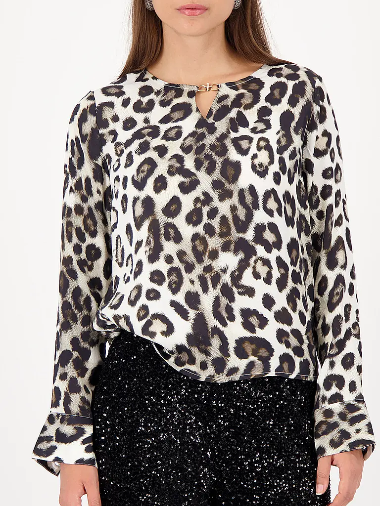 MONARI | Blusenshirt 
Marke: MONARI
Farbe: beige
Kategorien: Moda, Donna

Lunghezza manica: Manica lunga
Scollatura: Girocollo
Materiale: Viscosa, Satin
Motivo: Stampa, Animalier
Vestibilità (capispalla): Regular
Stile: Glamour | Beige