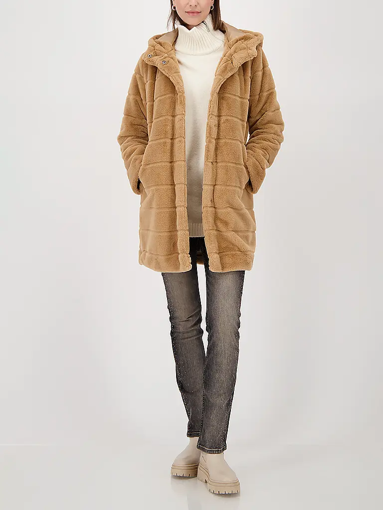 MONARI | Cappotto in pelliccia sintetica | Marrone chiaro