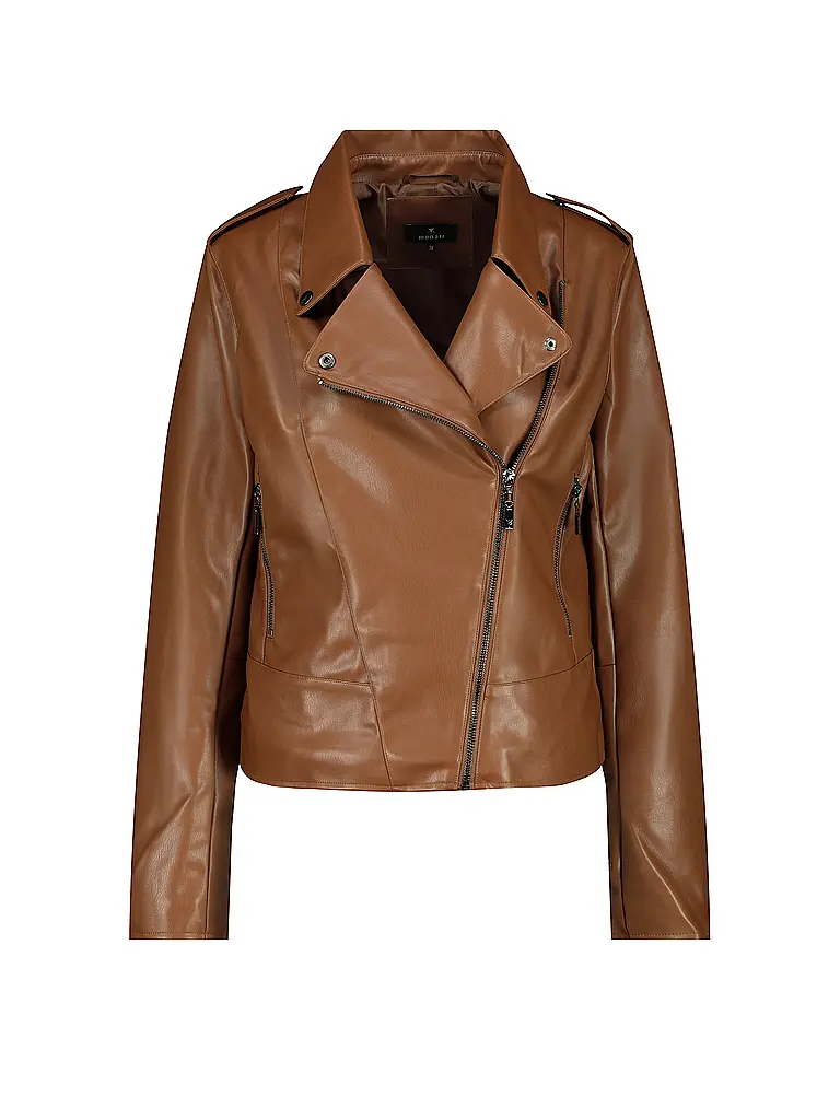MONARI | Giacca effetto pelle | Marrone