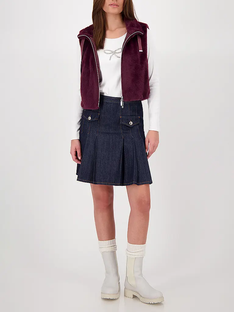 MONARI | Gilet effetto pelliccia | Rosso scuro