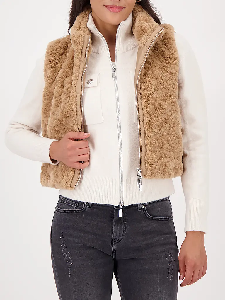 MONARI | Gilet effetto pelliccia | Marrone chiaro