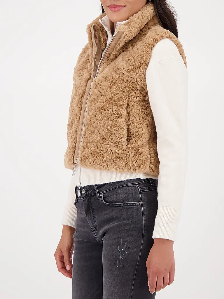 MONARI | Gilet effetto pelliccia | Marrone chiaro