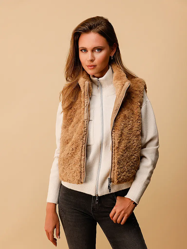 MONARI | Gilet effetto pelliccia | Marrone chiaro