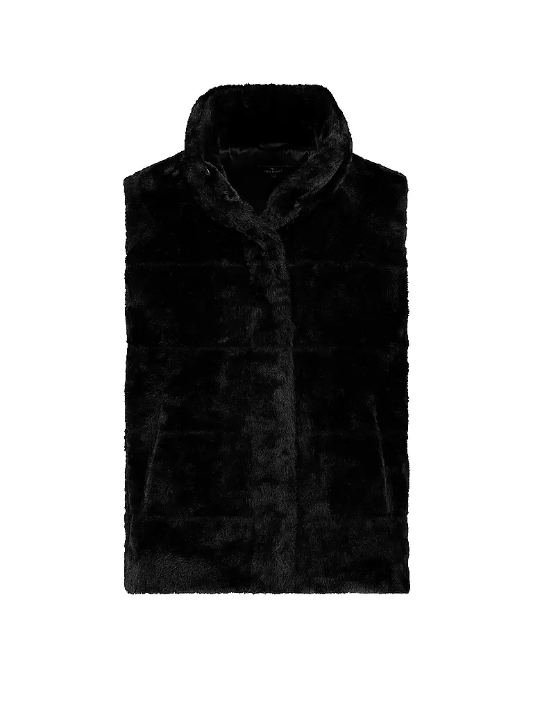MONARI | Gilet in Felloptik | Nero