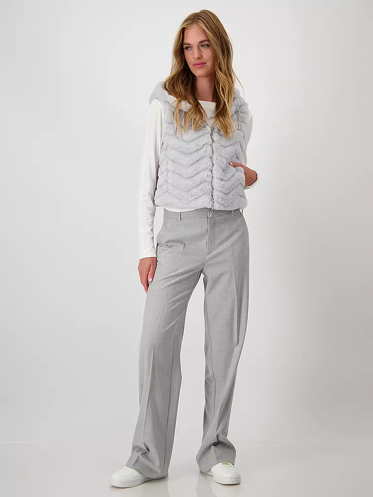 MONARI | Gilet in Felloptik | Grigio