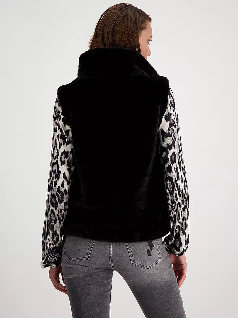 MONARI | Gilet in Felloptik | Nero