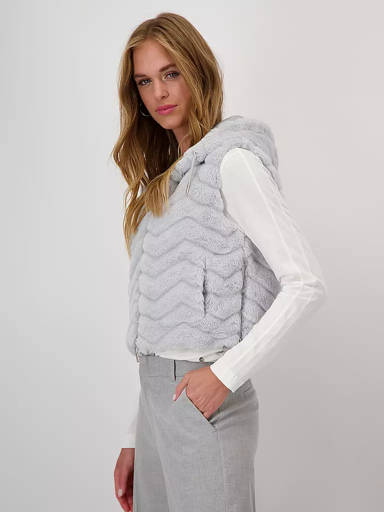 MONARI | Gilet in Felloptik | Grigio