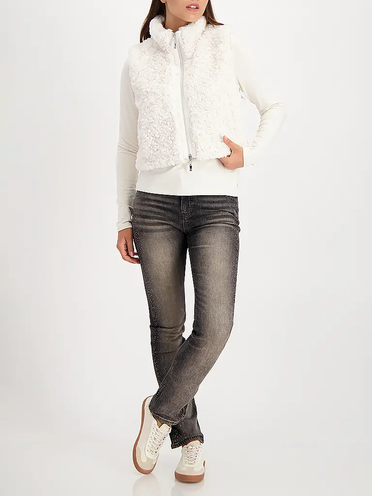 MONARI | Gilet in finta pelliccia | Crema