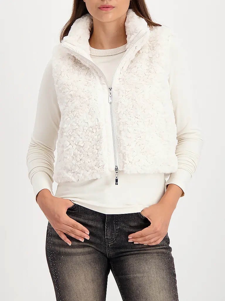 MONARI | Gilet in finta pelliccia | Crema