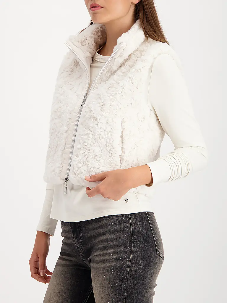 MONARI | Gilet in finta pelliccia | Crema