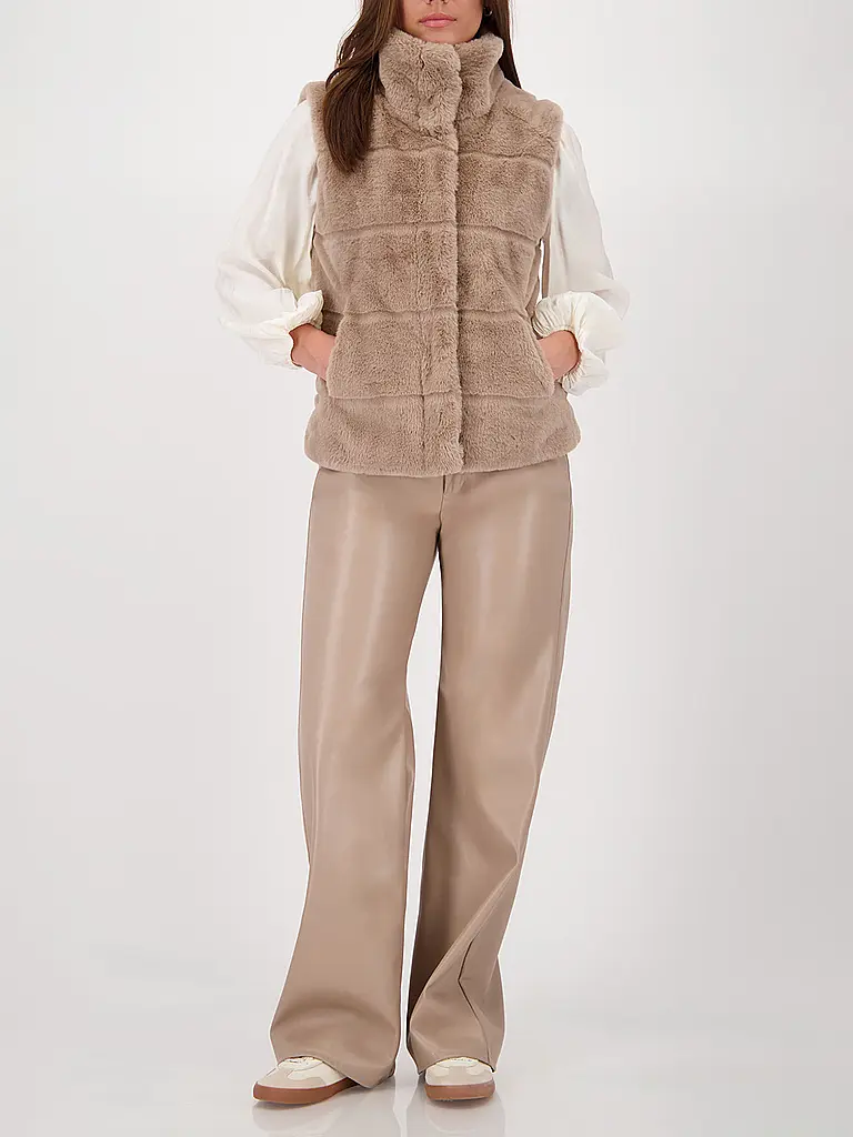 MONARI | Gilet in pelliccia sintetica | Cammello