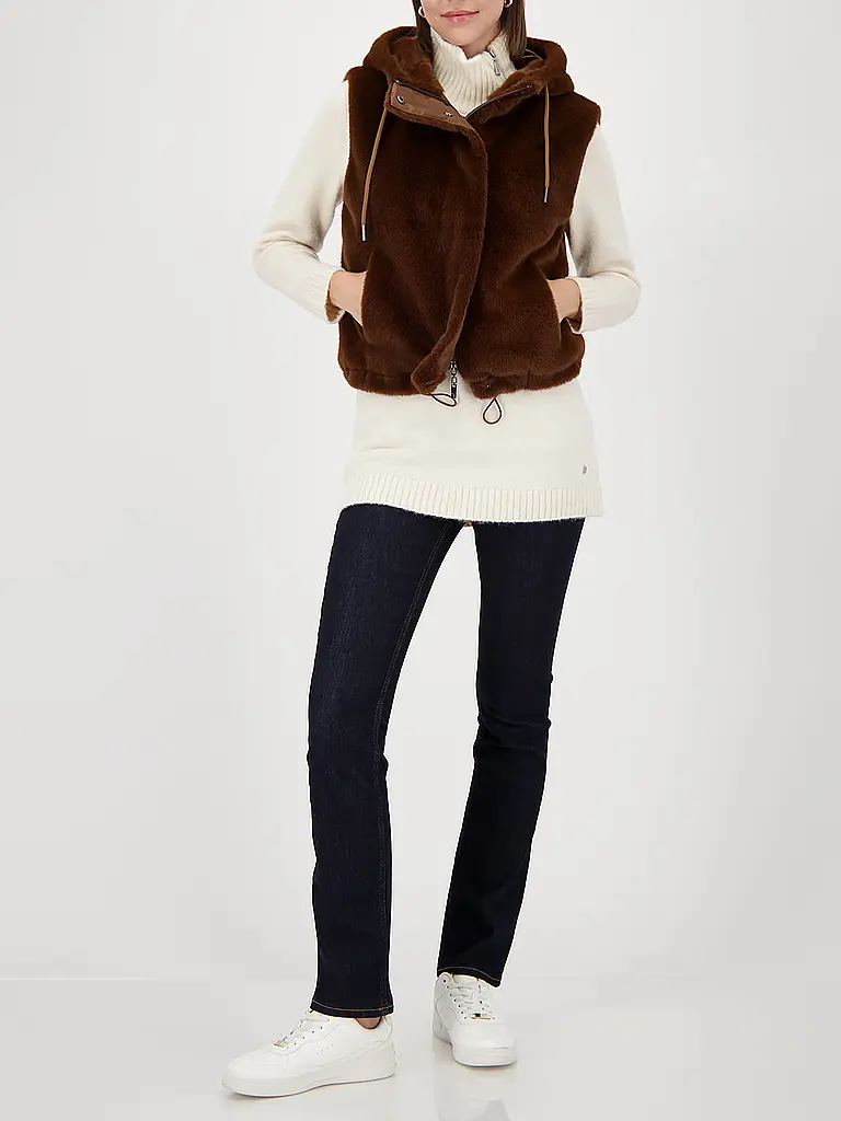 MONARI | Gilet in pelliccia sintetica | Marrone