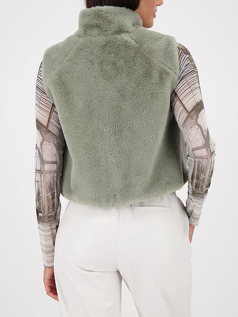 MONARI | Gilet in pelliccia sintetica | Oliva