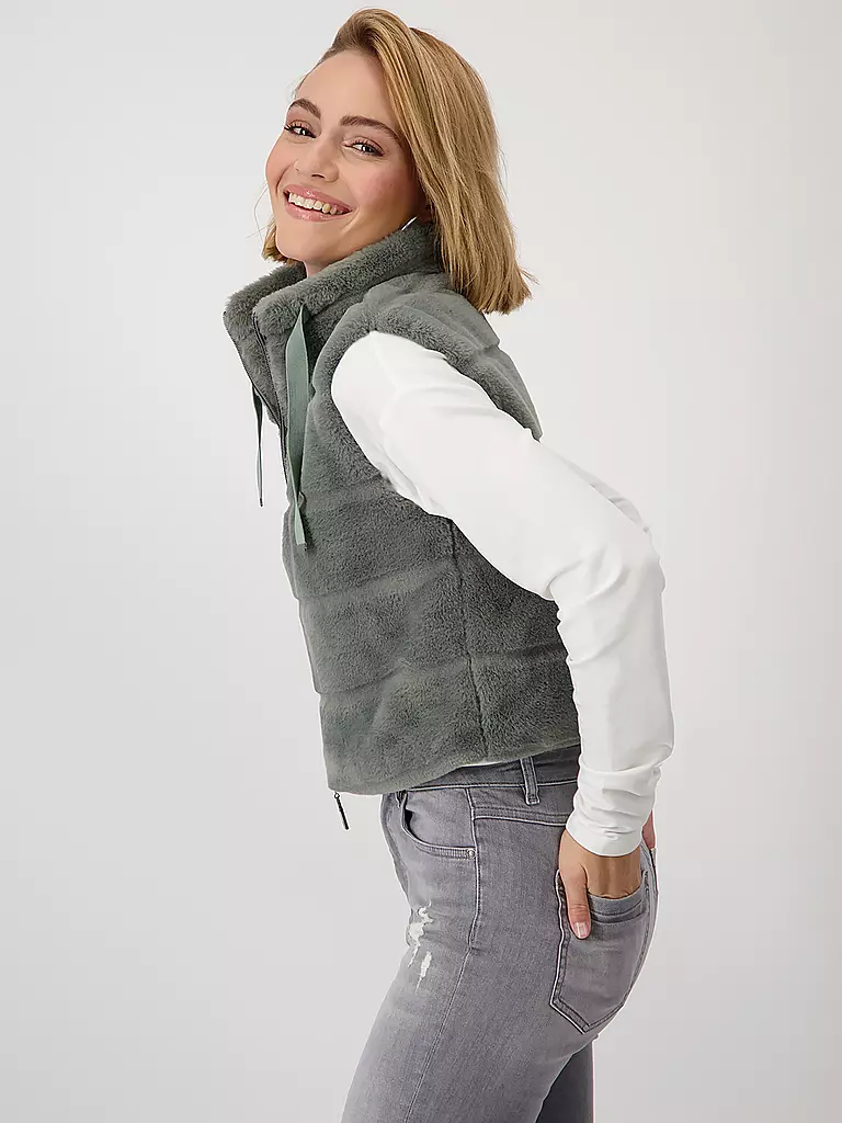 MONARI | Gilet in pelliccia sintetica | Grigio