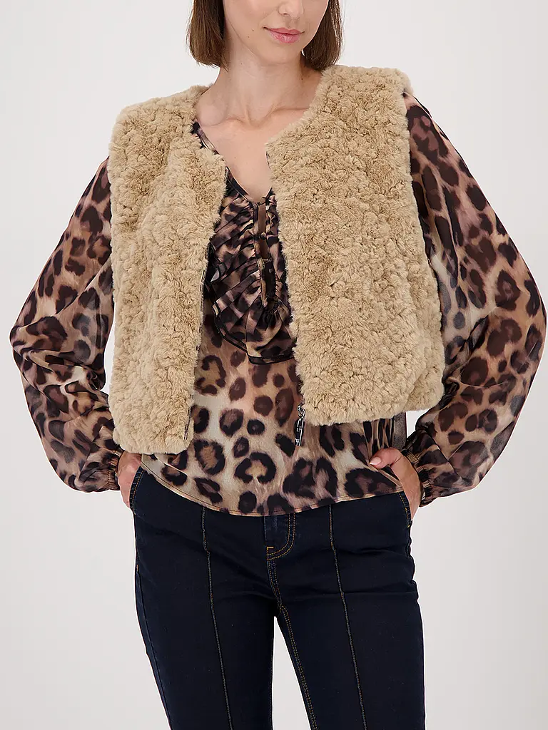 MONARI | Gilet in simil pelliccia | Cammello