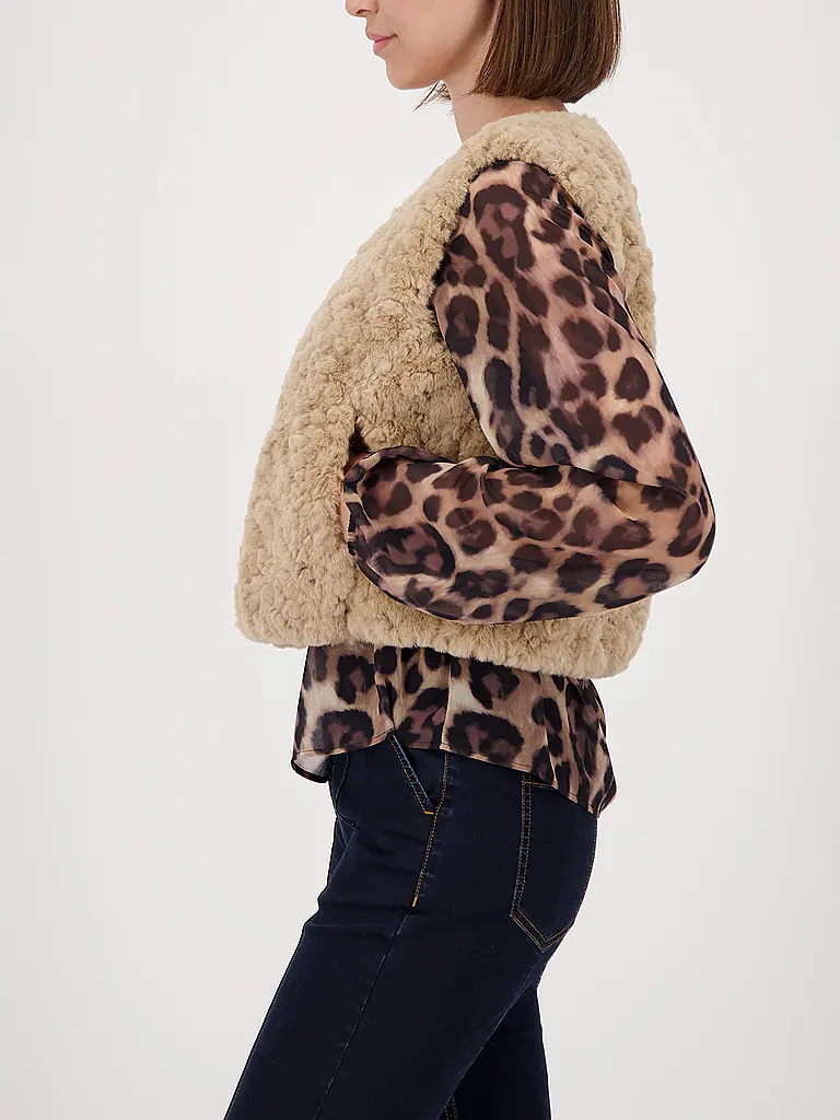 MONARI | Gilet in simil pelliccia | Cammello
