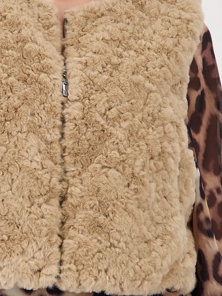 MONARI | Gilet in simil pelliccia | Cammello