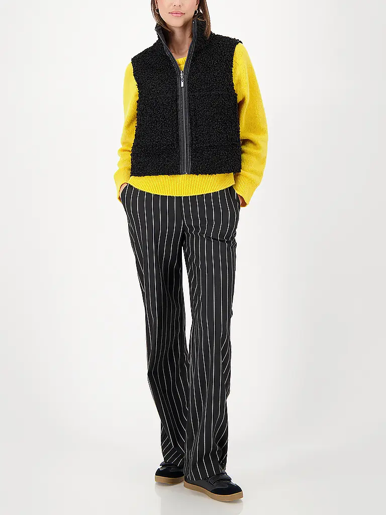 MONARI | Gilet reversibile effetto pelliccia | Nero
