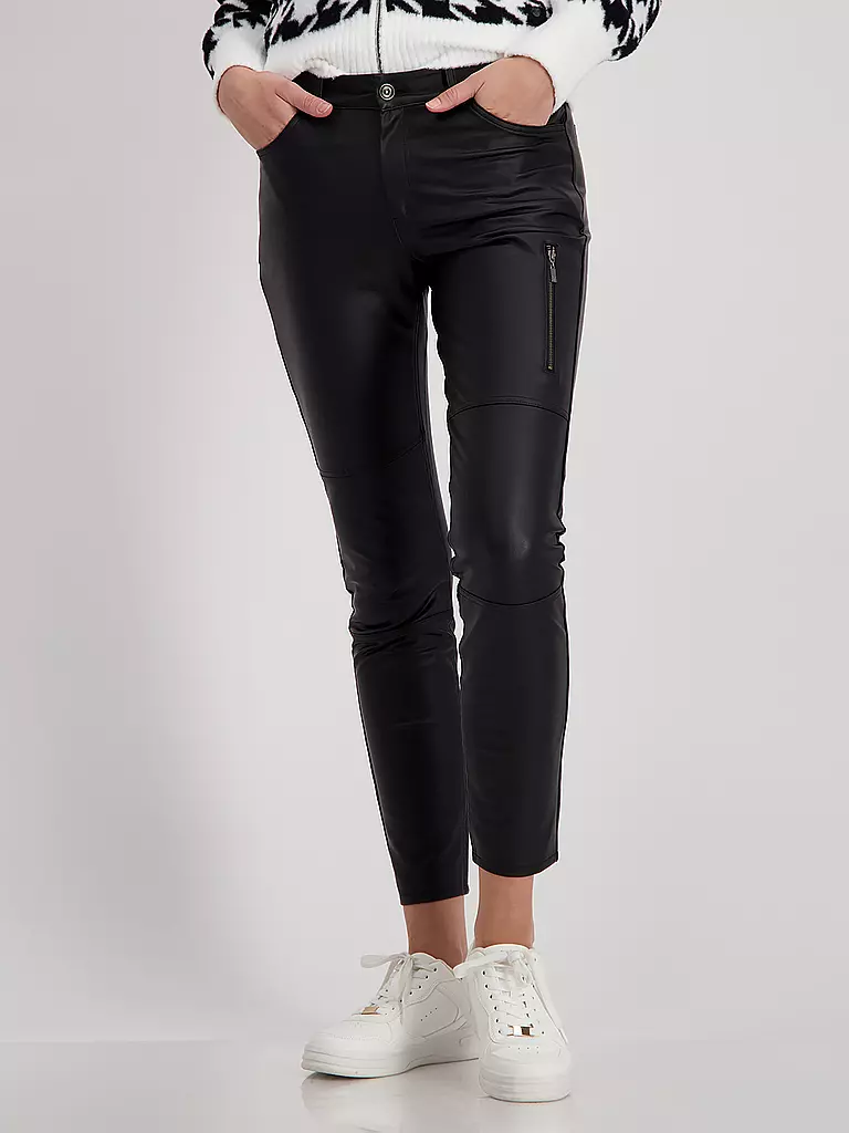 MONARI | Hose in Lederoptik  | Nero