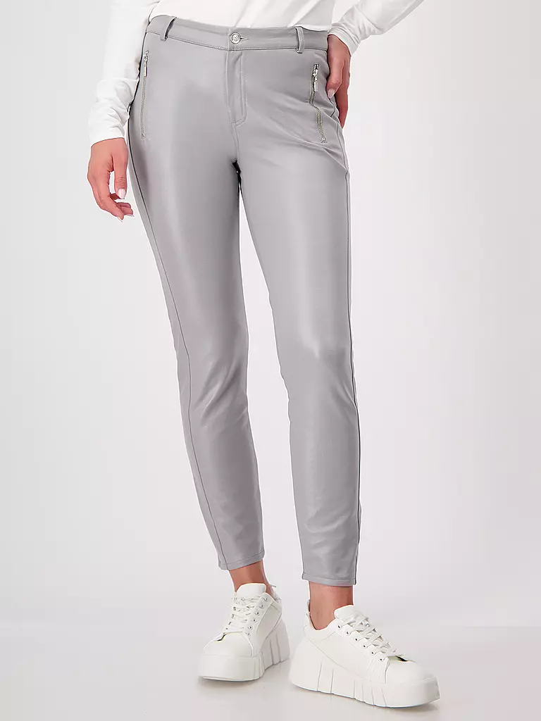 MONARI | Hose in Lederoptik 7/8 | Grigio