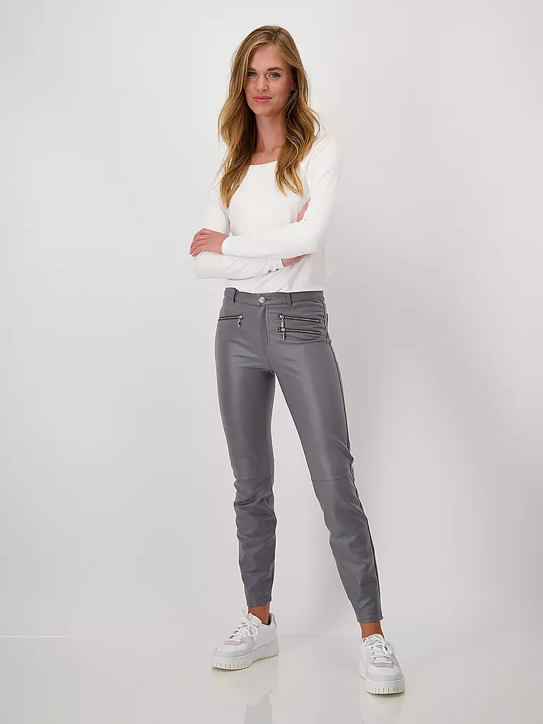 MONARI | Hose in Lederoptik | Grigio