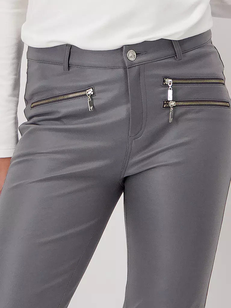 MONARI | Hose in Lederoptik | Grigio