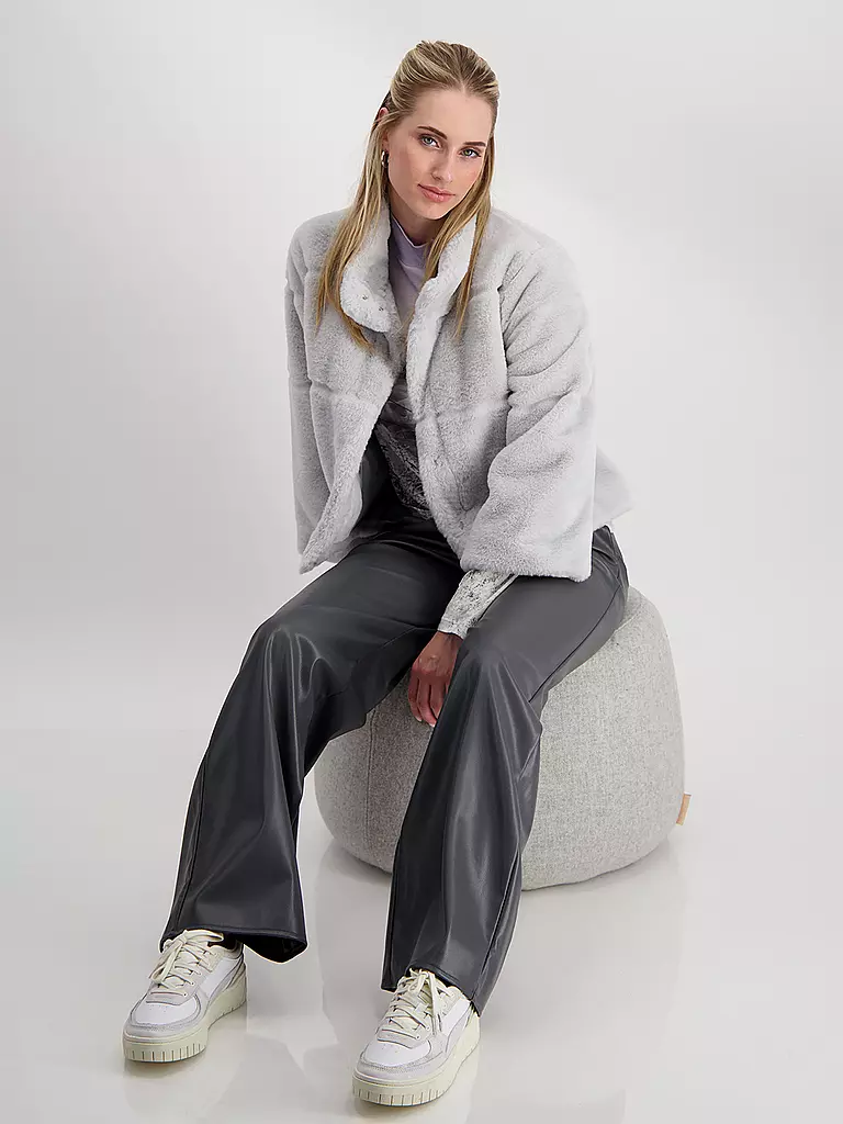 MONARI | Jacke in Felloptik  | Grigio chiaro