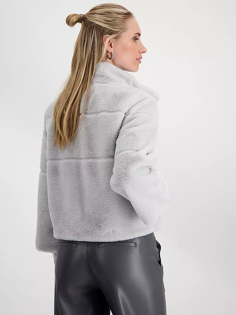 MONARI | Jacke in Felloptik  | Grigio chiaro