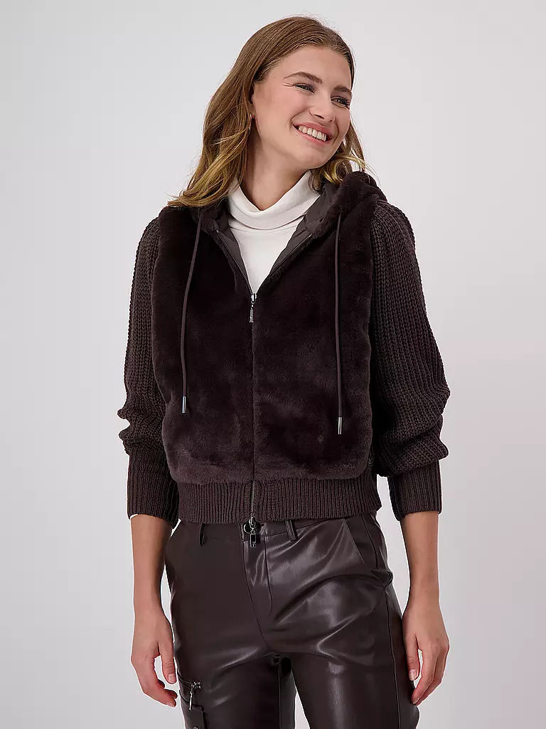MONARI | Jacke in Felloptik  | Marrone