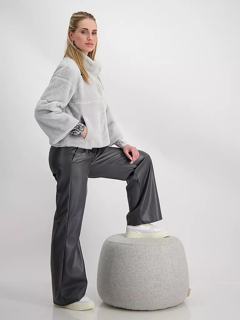 MONARI | Jacke in Felloptik  | Grigio chiaro