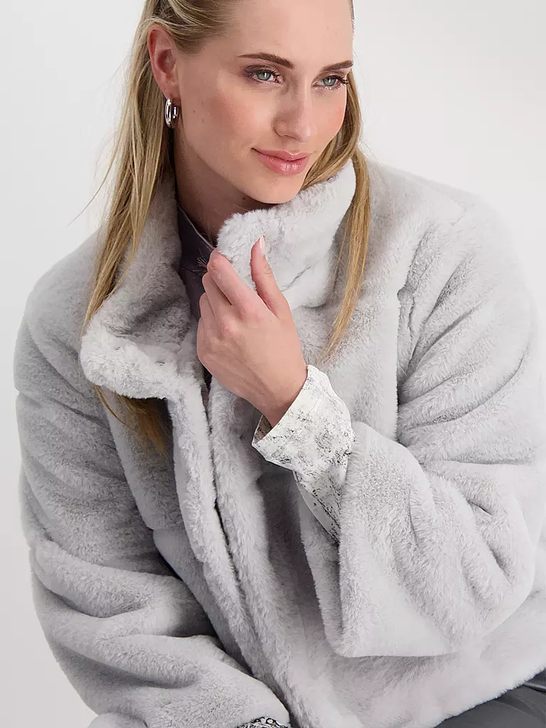 MONARI | Jacke in Felloptik  | Grigio chiaro