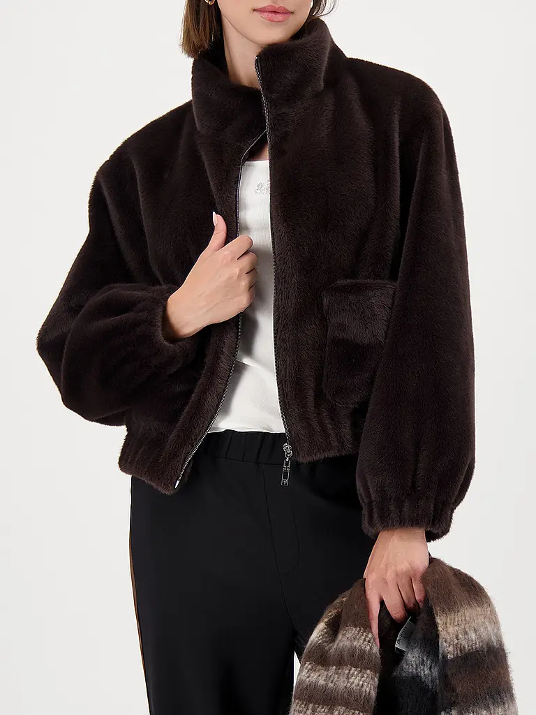 MONARI | Jacke in Felloptik | Marrone