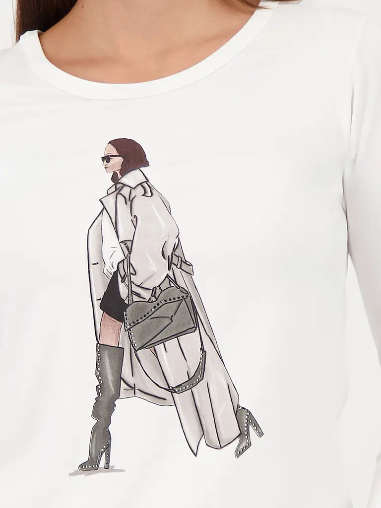 MONARI | Maglietta a maniche lunghe | Crema