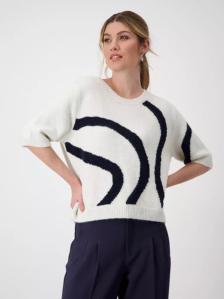MONARI | Nome del prodotto: Pullover
Marca: MONARI
Colore: crema
Categorie: Moda,Donna
Tag: Taglie forti

Lunghezza manica: Maniche a 3/4
Scollatura: Girocollo
Materiale: Viscosa, misto
Motivo: Stampa
Vestibilità (capispalla): Regular
Stile: Glamour | Crema