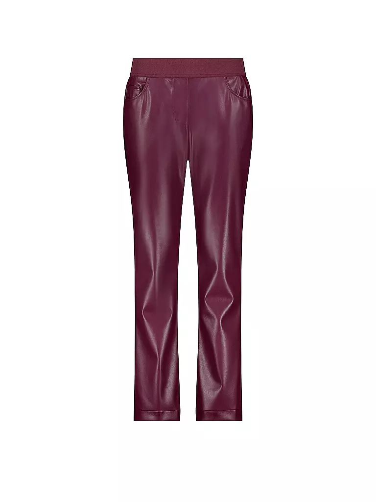 MONARI | Pantaloni effetto pelle | Rosso scuro