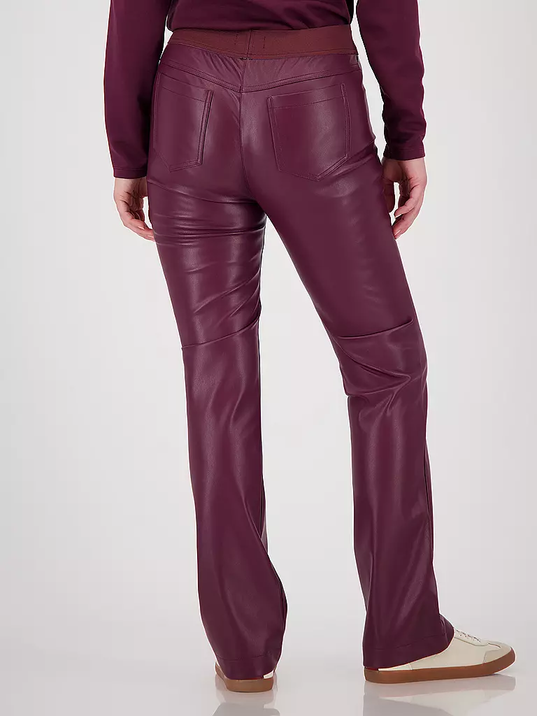 MONARI | Pantaloni effetto pelle | Rosso scuro