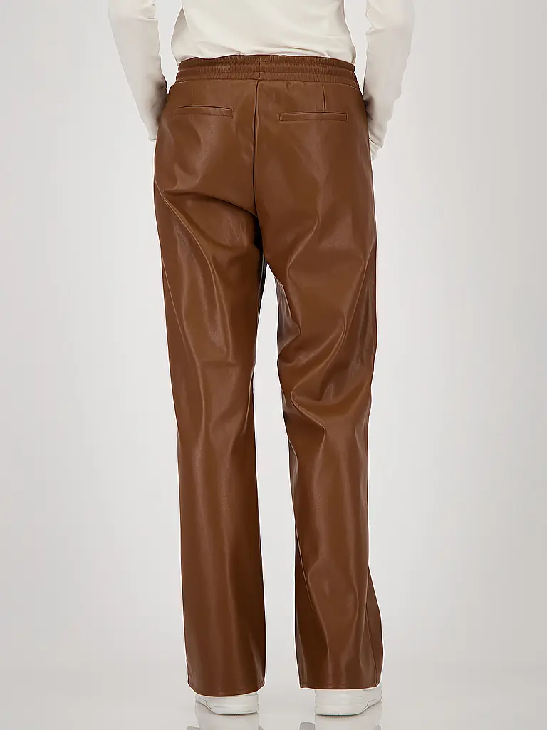 MONARI | Pantaloni effetto pelle | Marrone chiaro