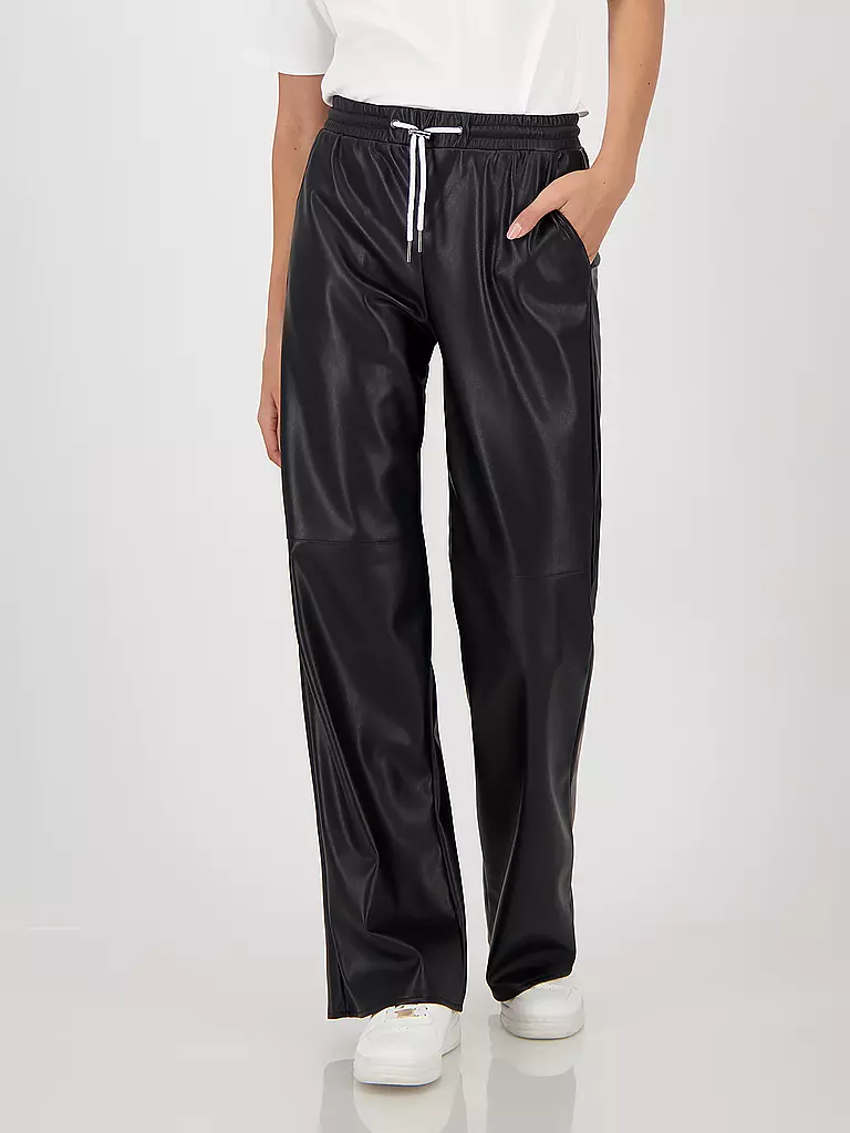 MONARI | Pantaloni effetto pelle | Nero