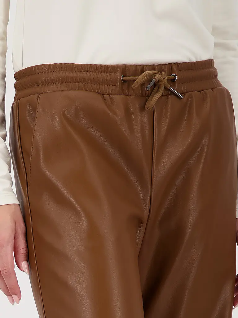 MONARI | Pantaloni effetto pelle | Marrone chiaro