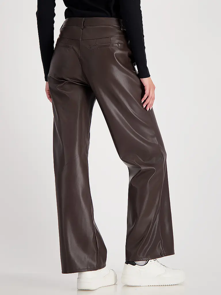 MONARI | Pantaloni wide leg effetto pelle | 