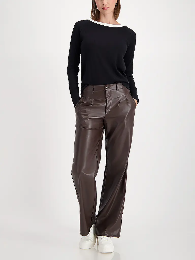 MONARI | Pantaloni wide leg effetto pelle | 
